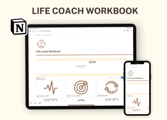 notion planner templates - Life Coach Workbook