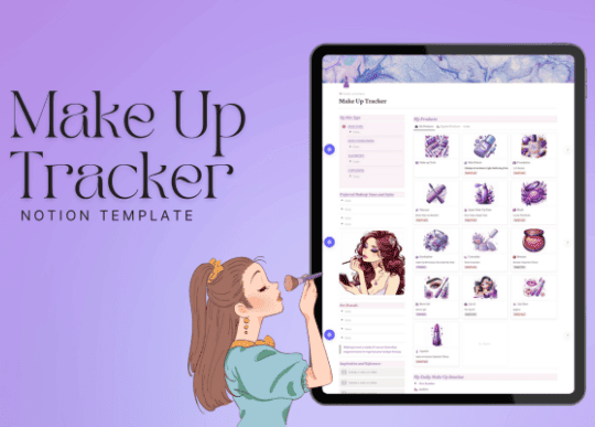 notion planner templates - Make Up Tracker