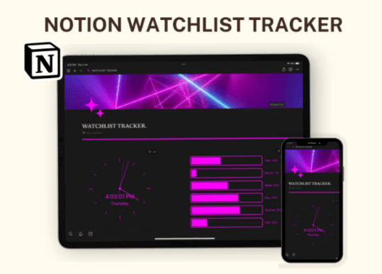 notion planner templates - Movie Notion Planner