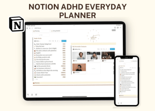 notion planner templates - Notion ADHD Career
