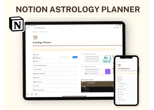 notion planner templates - Notion Astrology Planner Tarot Journal