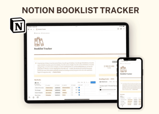 notion planner templates - Notion Booklist Tracker