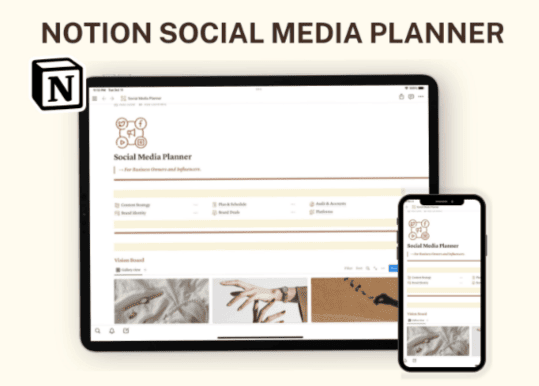 notion planner templates - Notion Social Media Planner