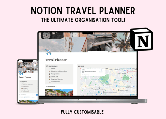 notion planner templates - Notion Travel Planner Dashboard