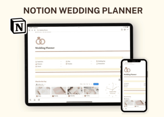 notion planner templates - Notion Wedding Planner