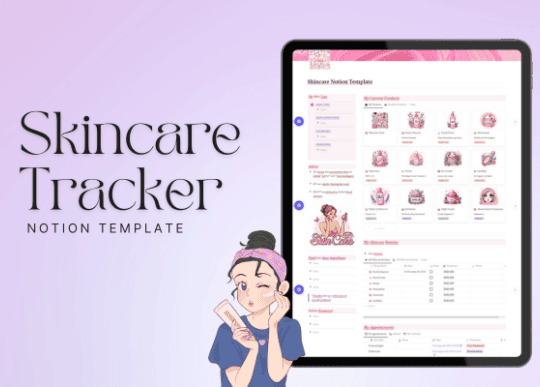 notion planner templates - Skincare Tracker