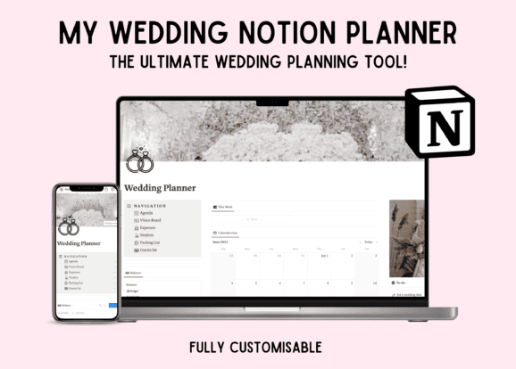 notion planner templates - Wedding Planner Dashboard