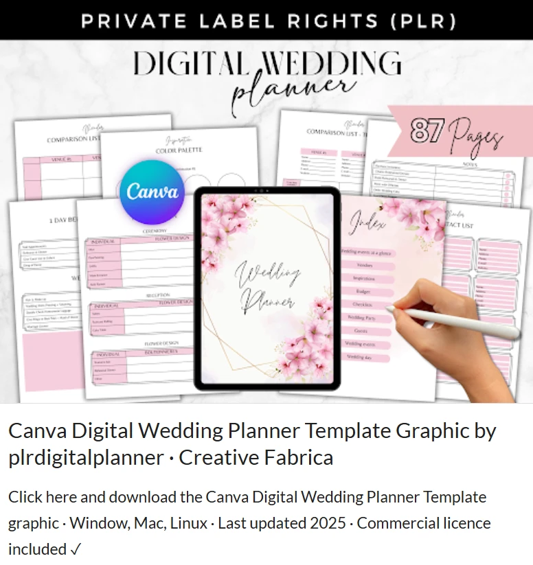 wedding planner canva template - 150-page wedding day binder template