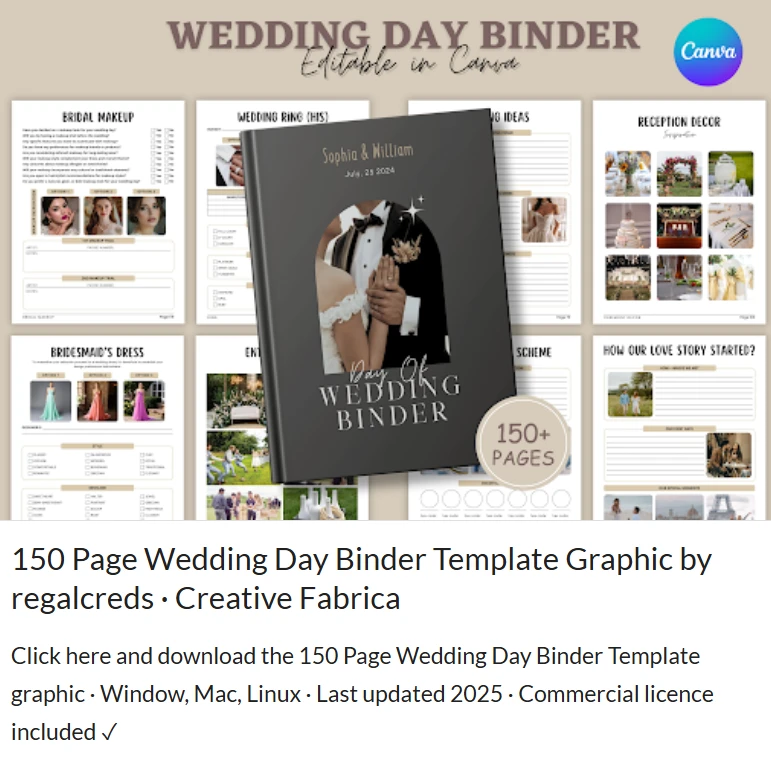 wedding planner canva template