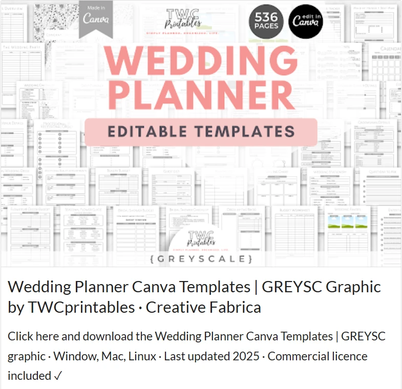 wedding planner canva template - Best printable wedding planner binder 5