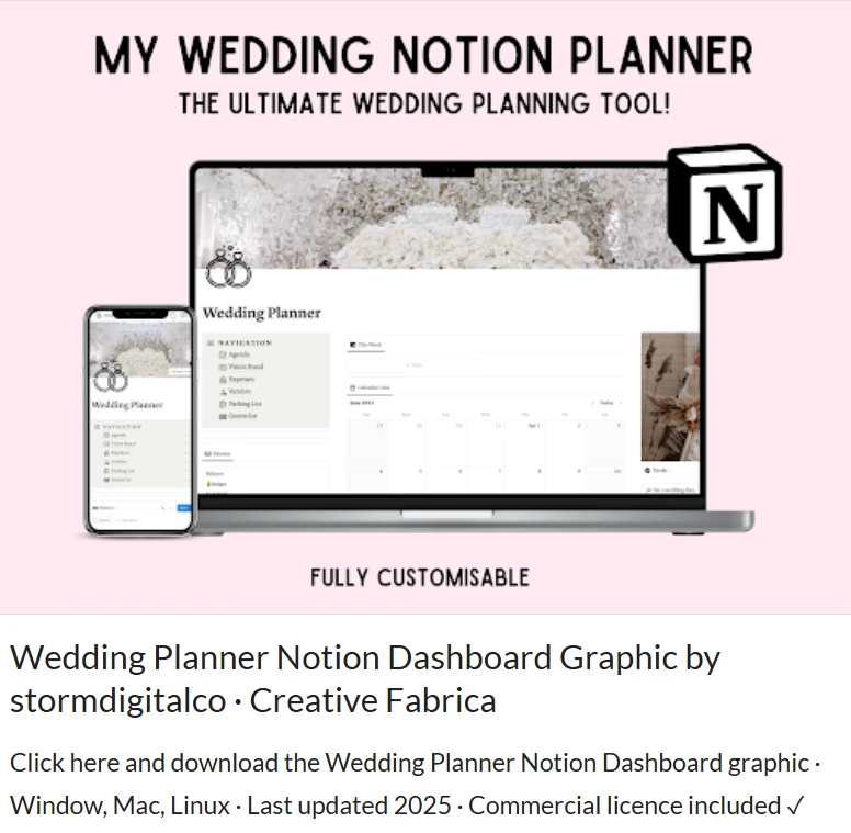 wedding planner canva template - Digital wedding planner Canva KDP template