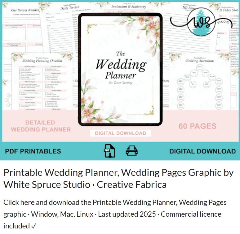 wedding planner canva template - Editable wedding planner Canva template set 3