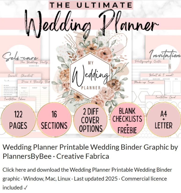 wedding planner canva template - Femme wedding planner Canva template