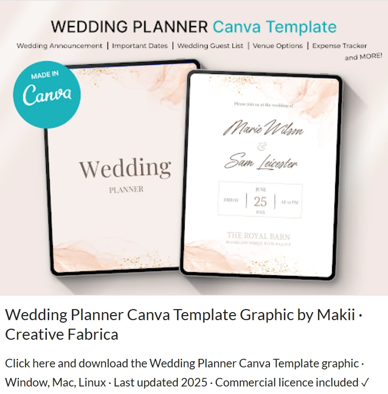 wedding planner canva template - Greysc wedding planner canva template