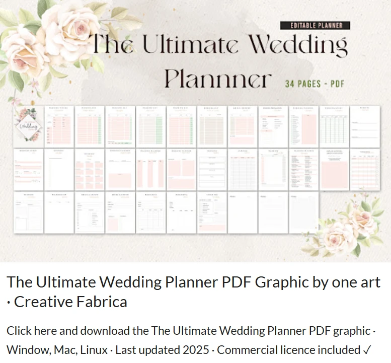 wedding planner canva template - Ice wedding planner canva template