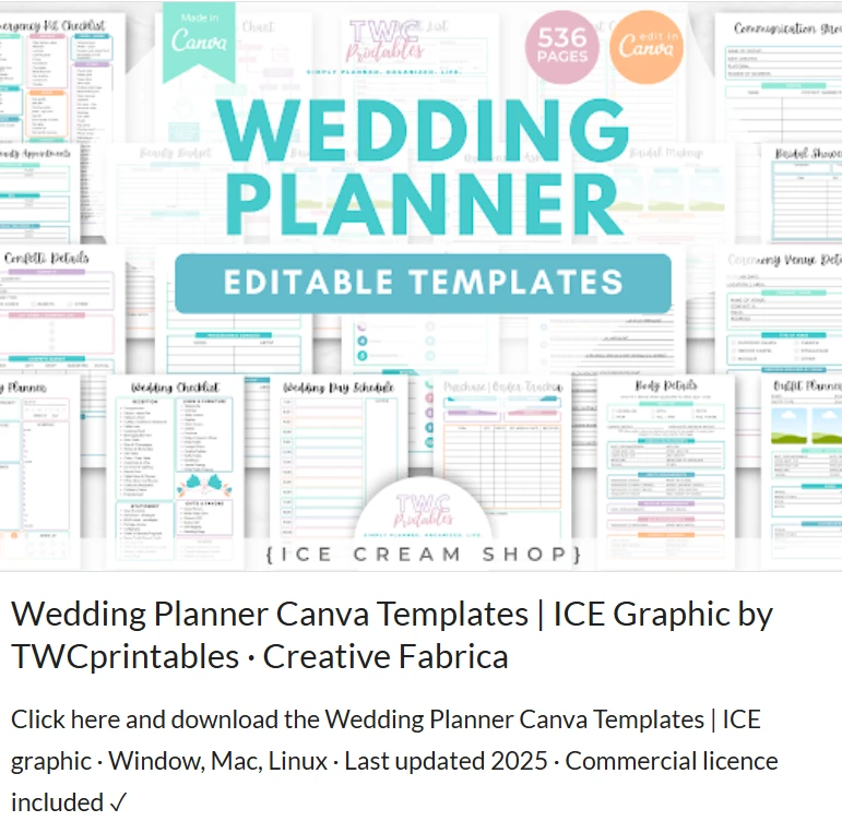 wedding planner canva template - Notion wedding planner template