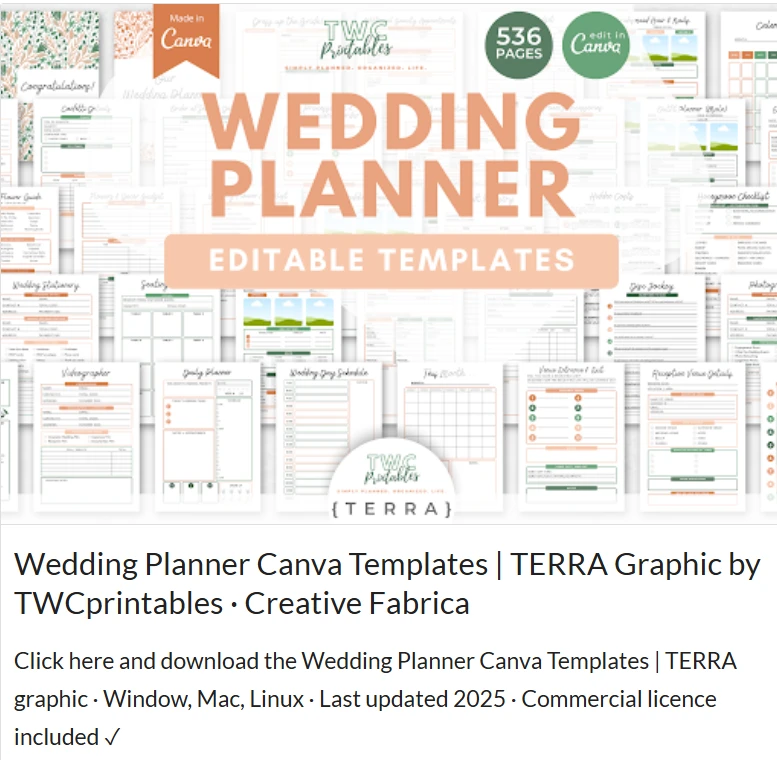 wedding planner canva template - Sparkjoy wedding planner hero section