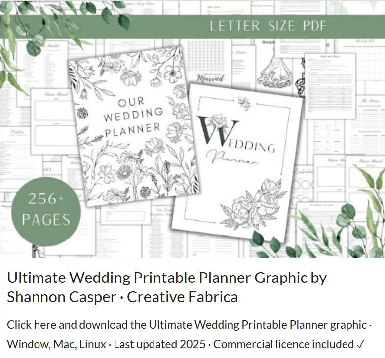 wedding planner canva template - Wedding planner printable PDF